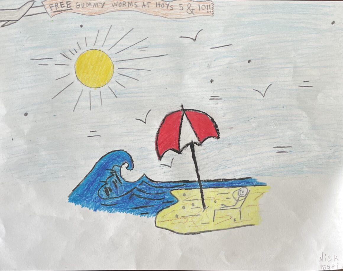 #8 – Relaxing on the Beach – Nicholas Tosti – Age 10