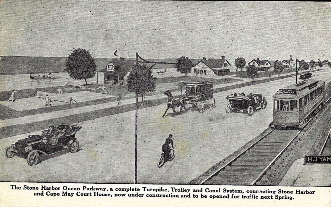 No. 38  EARLY POST CARD AND PHOTO VIEWS:  THE BOULEVARD APPROACH, ENTRANCE AND SOME MEANS OF CONVEYANCE TO STONE HARBOR, N.J.