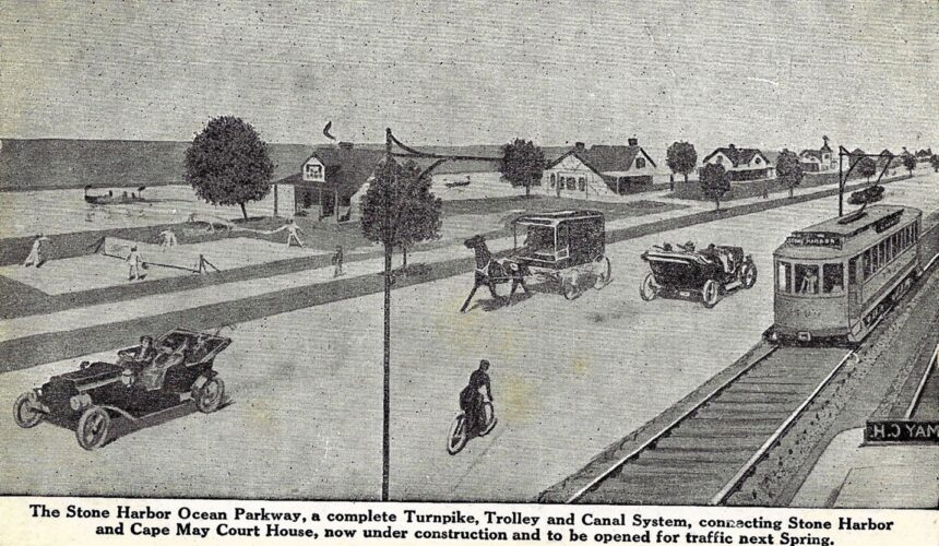 No. 38  EARLY POST CARD AND PHOTO VIEWS:  THE BOULEVARD APPROACH, ENTRANCE AND SOME MEANS OF CONVEYANCE TO STONE HARBOR, N.J.