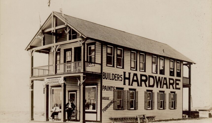 No. 63  A VERY RARE REAL PHOTO POST CARD: NORTH BASIN / 80th TO 84th STREET AREA SHOWING THE EARLIEST STRUCTURES AT STONE HARBOR, NEW JERSEY