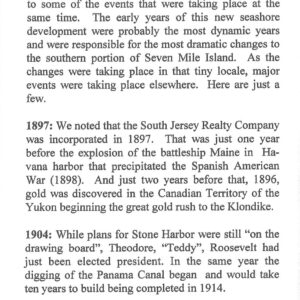 Picture of the Day No. 33 –  “STONE HARBOR: NEW JERSEY – THE EARLY YEARS / A Thumbnail History of Its Beginning”