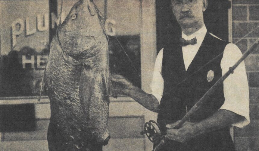 Picture of the Day No. 49 Stone Harbor Mayor Samuel E. Herbert’s Big Drum Fish Caught in the Great Channel, Stone Harbor